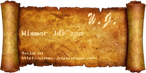 Wimmer Józsa névjegykártya